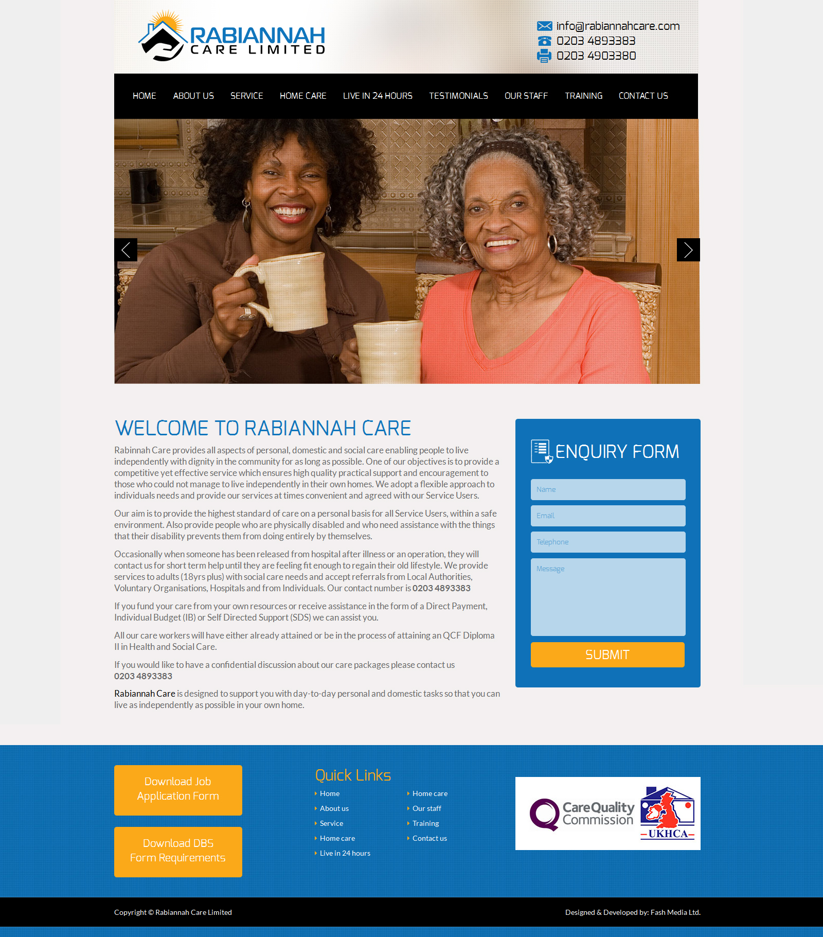 Website Design For Home Care Portfolio, Home Care Agency London, Care
